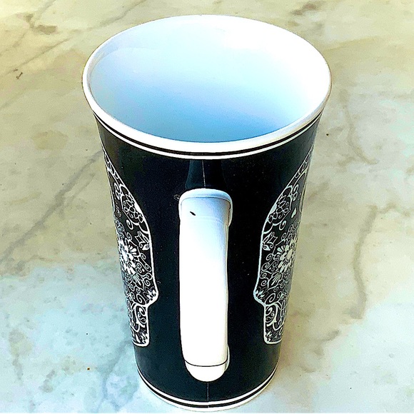 COVENTRY LA CALAVERA LATTE MUG CUP 6IN BLACK WHITE - Picture 4 of 5